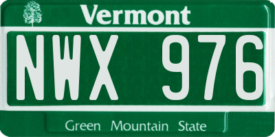 VT license plate NWX976