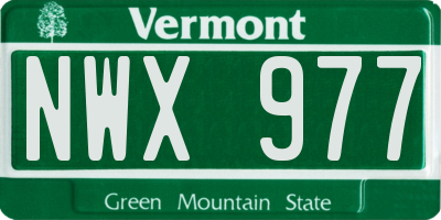 VT license plate NWX977