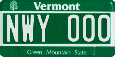 VT license plate NWY000