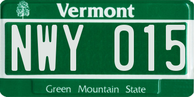 VT license plate NWY015