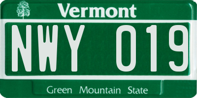 VT license plate NWY019