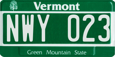 VT license plate NWY023