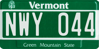 VT license plate NWY044