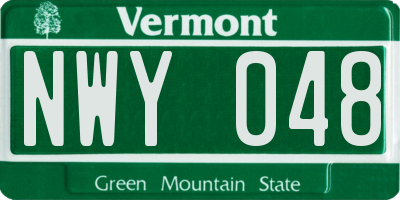 VT license plate NWY048