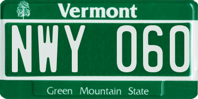 VT license plate NWY060