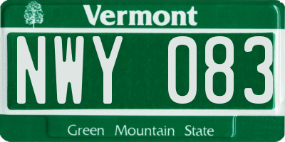 VT license plate NWY083