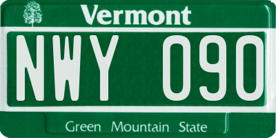 VT license plate NWY090