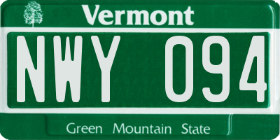VT license plate NWY094