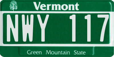 VT license plate NWY117