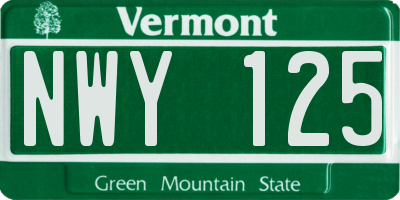 VT license plate NWY125