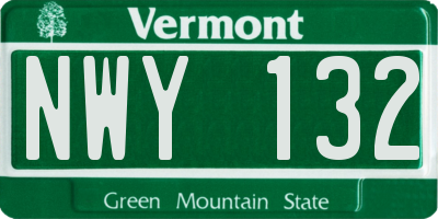 VT license plate NWY132