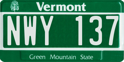 VT license plate NWY137