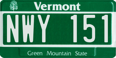 VT license plate NWY151