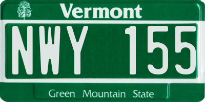 VT license plate NWY155