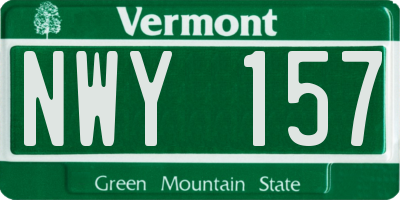 VT license plate NWY157