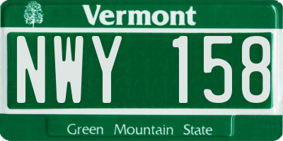 VT license plate NWY158