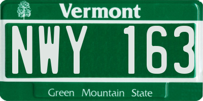 VT license plate NWY163
