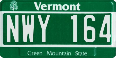 VT license plate NWY164