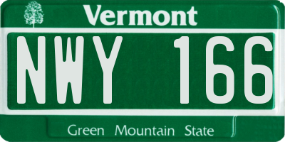 VT license plate NWY166