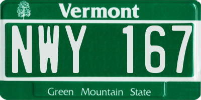 VT license plate NWY167