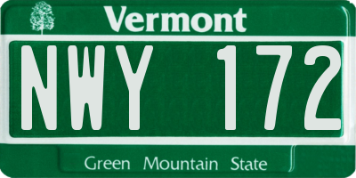 VT license plate NWY172