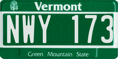 VT license plate NWY173