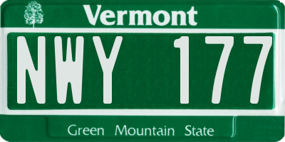 VT license plate NWY177