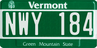 VT license plate NWY184