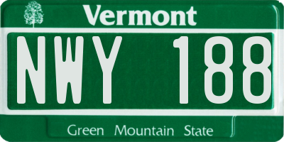 VT license plate NWY188
