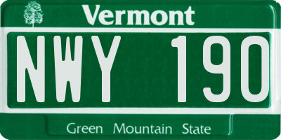 VT license plate NWY190