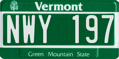 VT license plate NWY197