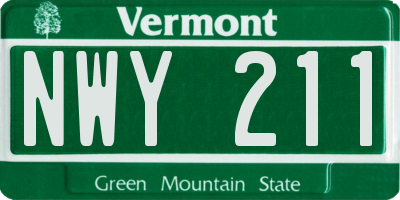 VT license plate NWY211