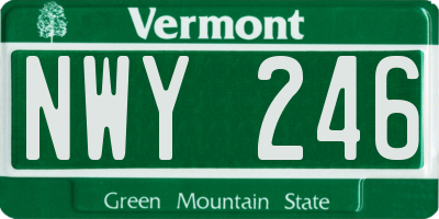 VT license plate NWY246