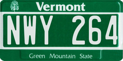 VT license plate NWY264