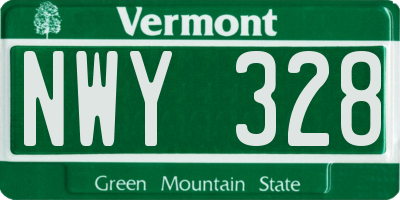 VT license plate NWY328