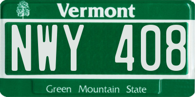 VT license plate NWY408