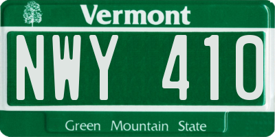 VT license plate NWY410