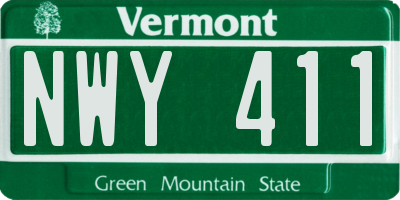 VT license plate NWY411