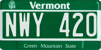 VT license plate NWY420