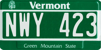 VT license plate NWY423