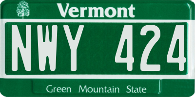 VT license plate NWY424