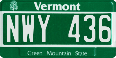 VT license plate NWY436