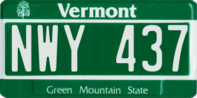 VT license plate NWY437