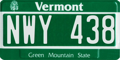 VT license plate NWY438