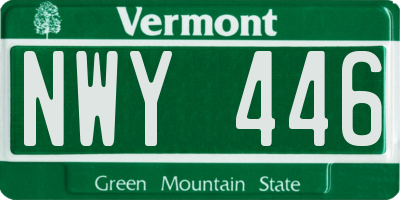 VT license plate NWY446