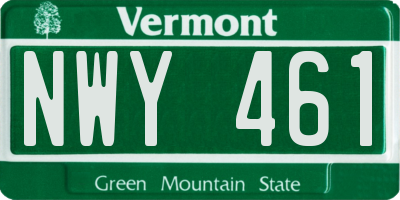 VT license plate NWY461