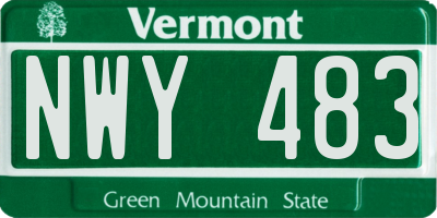 VT license plate NWY483