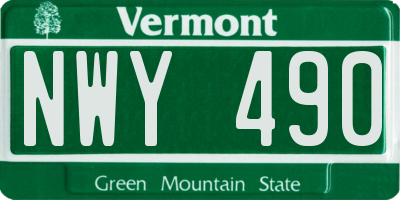 VT license plate NWY490