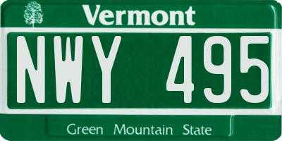 VT license plate NWY495