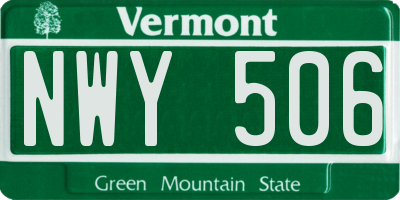 VT license plate NWY506